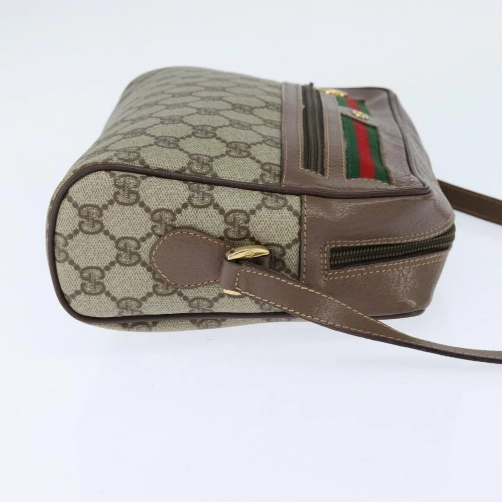 GUCCI GG Supreme Web Sherry Line Shoulder Bag PVC Beige 001 44 6472 Auth 150085 - Picture 4 of 15